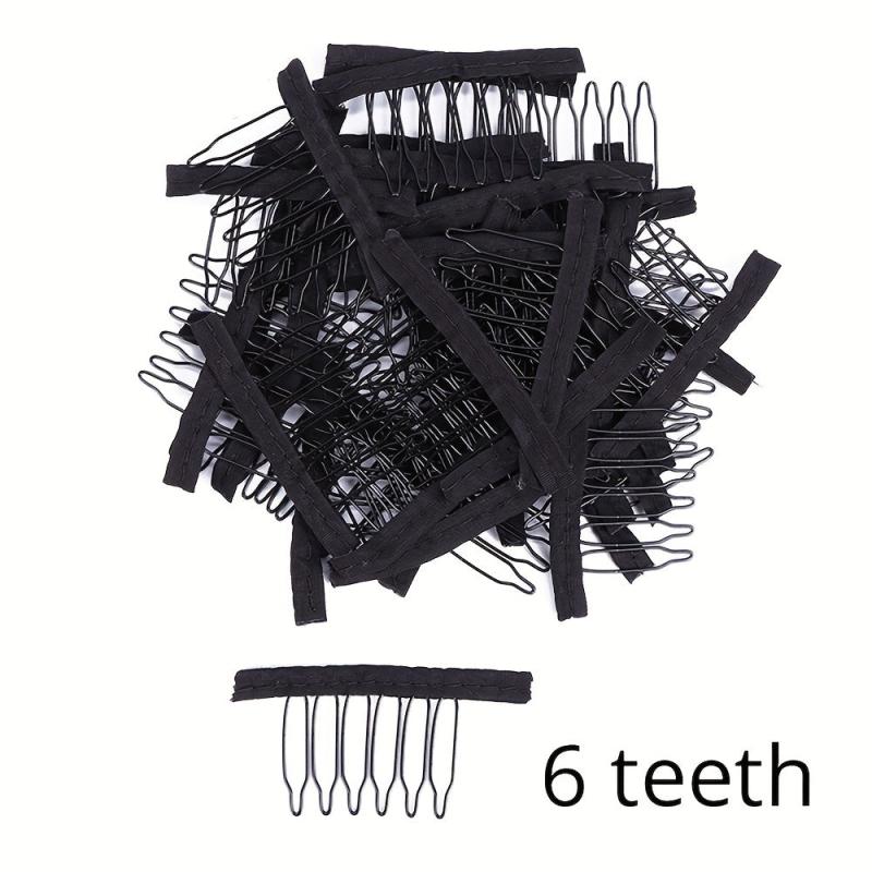 20 Pcs Wig Combs 6 teeth Hair Extension Clips Stainless Steel Wig Clips Combs