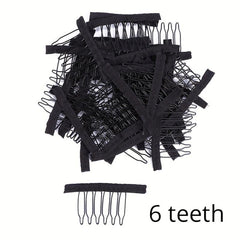 20 Pcs Wig Combs 6 teeth Hair Extension Clips Stainless Steel Wig Clips Combs