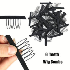 20 Pcs Wig Combs 6 teeth Hair Extension Clips Stainless Steel Wig Clips Combs