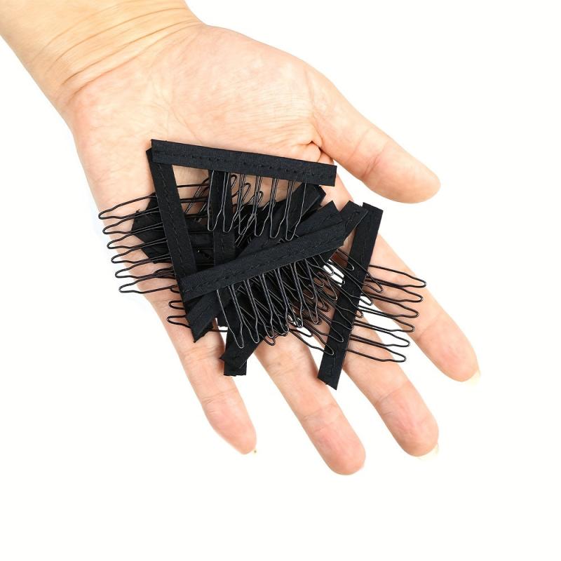 20 Pcs Wig Combs 6 teeth Hair Extension Clips Stainless Steel Wig Clips Combs