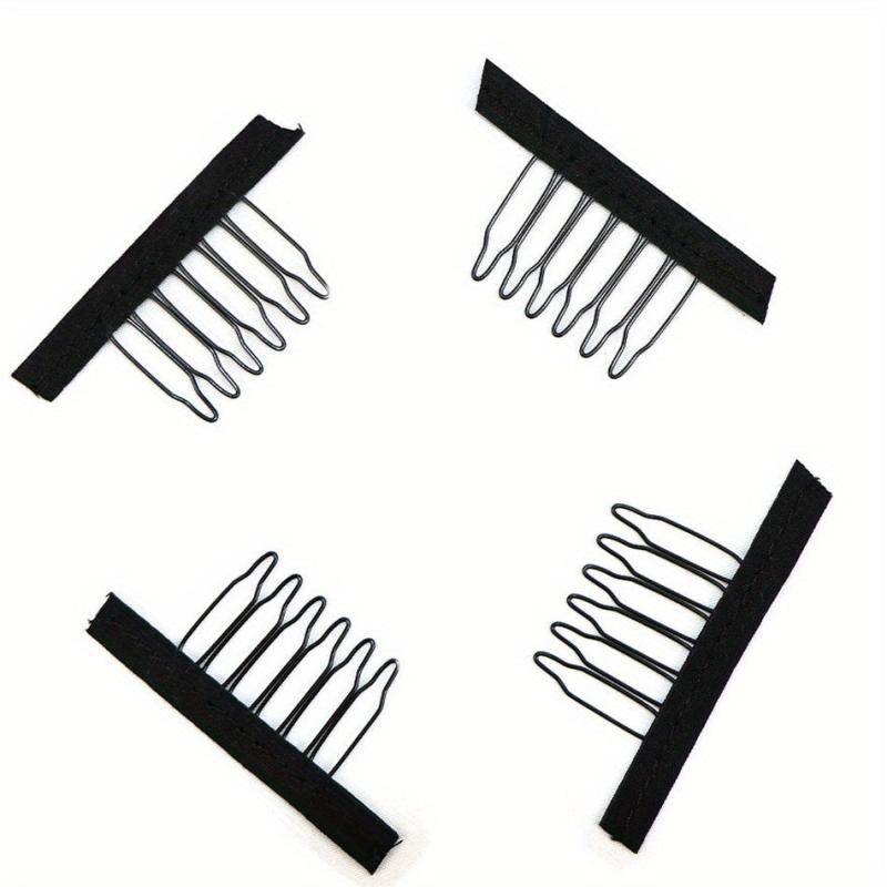 20 Pcs Wig Combs 6 teeth Hair Extension Clips Stainless Steel Wig Clips Combs