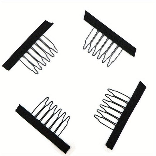 20 Pcs Wig Combs 6 teeth Hair Extension Clips Stainless Steel Wig Clips Combs