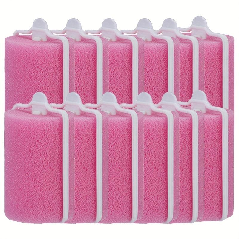 12pcs Pink Foam Cushion Hair Rollers Curlers DIY Curls Hairdressing Tool Kit