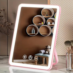 LED Lighted Touch Screen Makeup Mirror USB Rechargeable