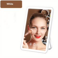 LED Lighted Touch Screen Makeup Mirror USB Rechargeable