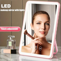 LED Lighted Touch Screen Makeup Mirror USB Rechargeable
