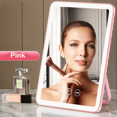 LED Lighted Touch Screen Makeup Mirror USB Rechargeable
