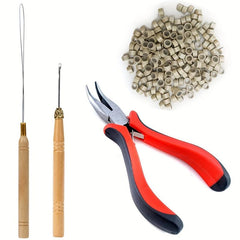 Hair Extensions Kit Pliers Hooks Rings Tool For Extensions