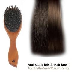 Portable Hair Brush Boar Bristle Scalp Massage Comb Anti Static Hair Care