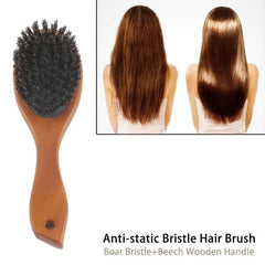 Portable Hair Brush Boar Bristle Scalp Massage Comb Anti Static Hair Care