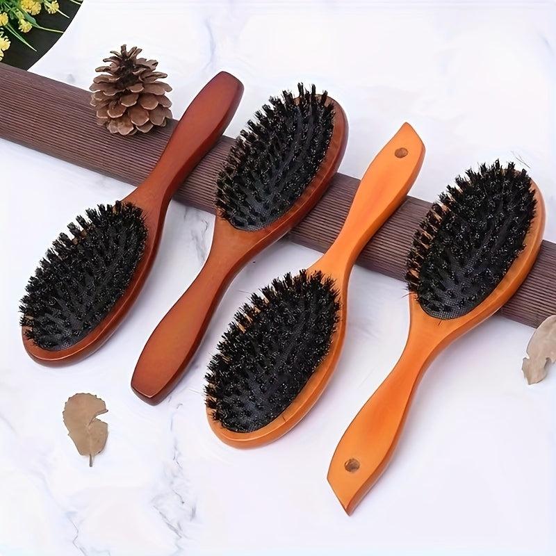Portable Hair Brush Boar Bristle Scalp Massage Comb Anti Static Hair Care