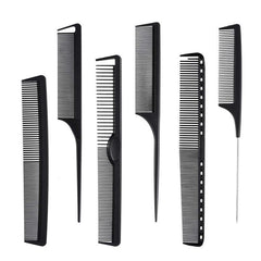 6pcs Carbon Fiber Hairdressing Comb Set