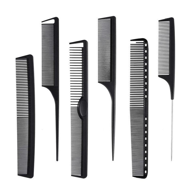 6pcs Carbon Fiber Hairdressing Comb Set