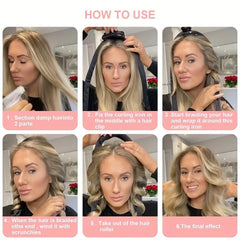 Satin Heatless Hair Curler Headband Hair Wrap Curling Ribbon Scrunchies