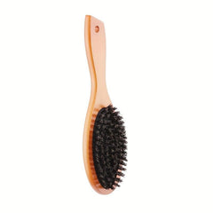 Anti Static Light Brown Boar Bristle Hair Brush for Scalp Massage