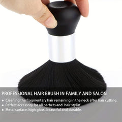 Soft Barber Brush Neck Duster with Handle Grip for Hair Cutting Styling