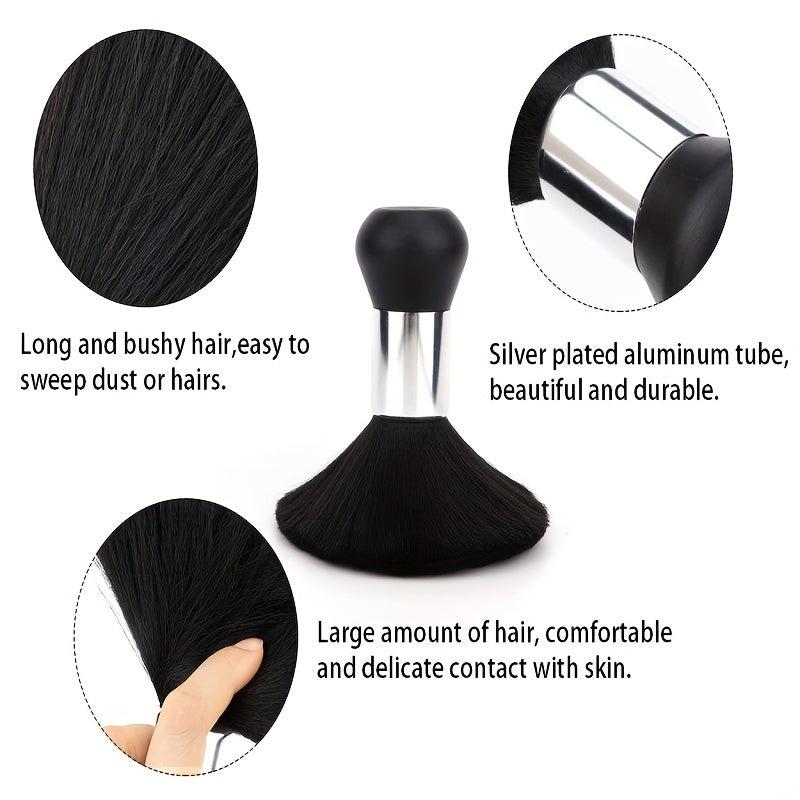 Soft Barber Brush Neck Duster with Handle Grip for Hair Cutting Styling