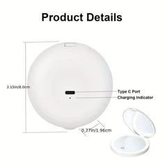 LED Pocket Makeup Mirror 1X 3X Magnified Compact Mirror With Light