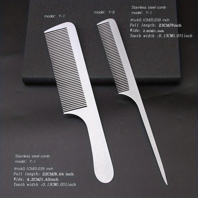 Stainless Steel Hair Styling Comb Ultra Thin Metal Hair Cutting Comb