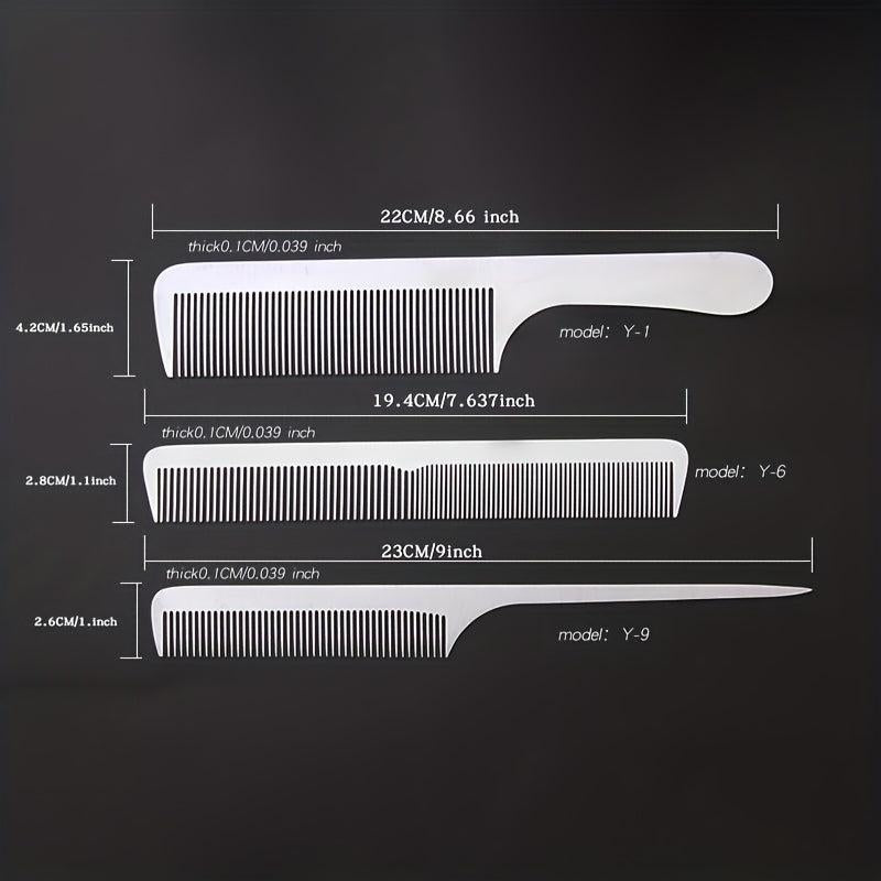 Stainless Steel Hair Styling Comb Ultra Thin Metal Hair Cutting Comb