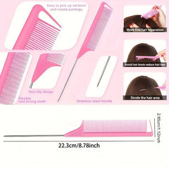 5Pcs Detangling Brush Set Cushion Nylon Bristle Shampoo Brush Dual Edge Brush