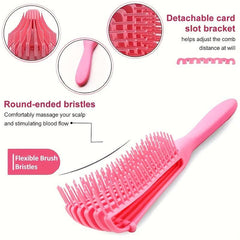 5Pcs Detangling Brush Set Cushion Nylon Bristle Shampoo Brush Dual Edge Brush