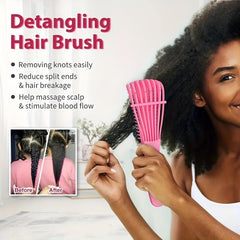5Pcs Detangling Brush Set Cushion Nylon Bristle Shampoo Brush Dual Edge Brush