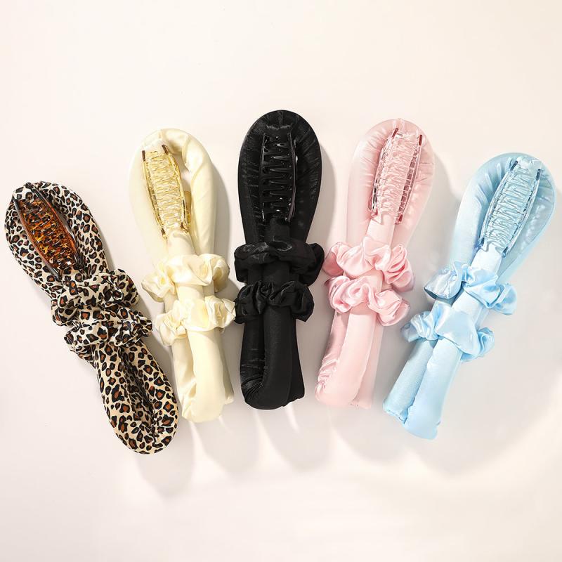 Satin Heatless Curling Rod Headband Foam Hair Rollers Long Hair