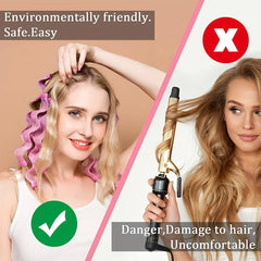 30pcs Heatless Waves Hair Curlers No Heat Damage Wavy Hair Curlers