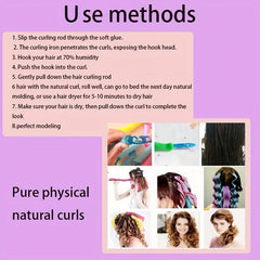 30pcs Heatless Waves Hair Curlers No Heat Damage Wavy Hair Curlers