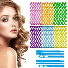 30pcs Heatless Waves Hair Curlers No Heat Damage Wavy Hair Curlers
