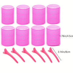 24pcs Self Adhesive Hair Curling Rollers Clips Set