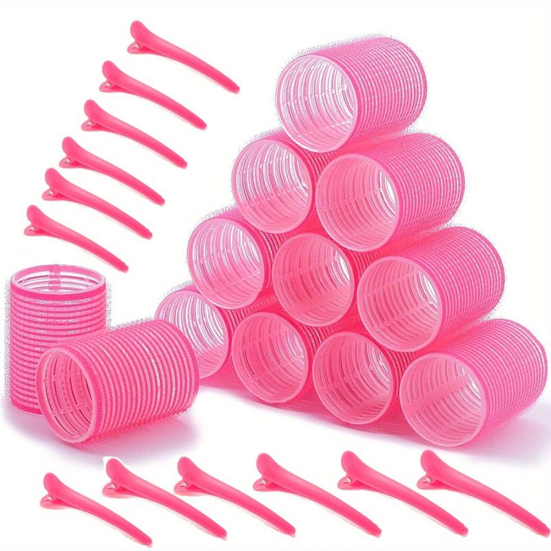 24pcs Self Adhesive Hair Curling Rollers Clips Set