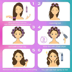 24pcs Self Adhesive Hair Curling Rollers Clips Set