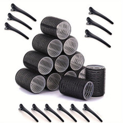 24pcs Self Adhesive Hair Curling Rollers Clips Set