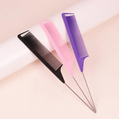 3pcs Rat Tail Comb Teasing Comb Hair Styling Comb Long Steel Pin