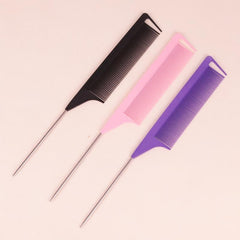 3pcs Rat Tail Comb Teasing Comb Hair Styling Comb Long Steel Pin