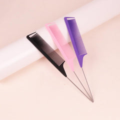 3pcs Rat Tail Comb Teasing Comb Hair Styling Comb Long Steel Pin