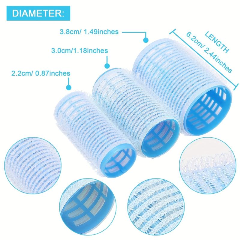 48pcs Self Grip Hair Rollers Set With Clips 3 Sizes Heatless Curlers For Hair
