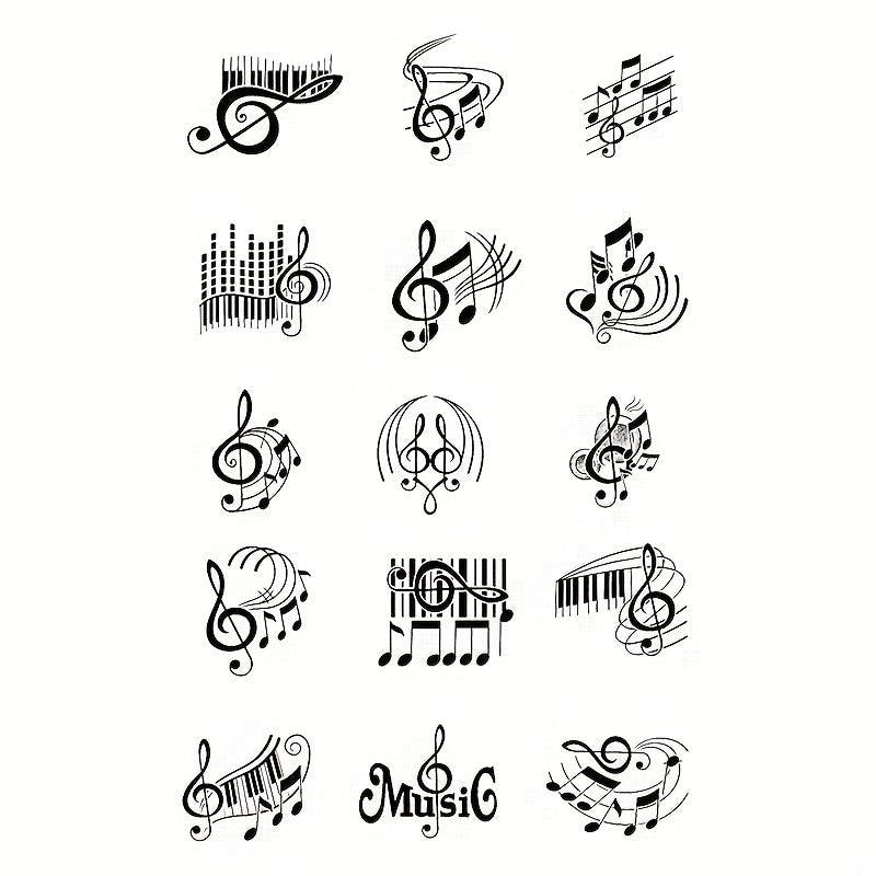 Musical Notes Temporary Tattoos 15 Sheets