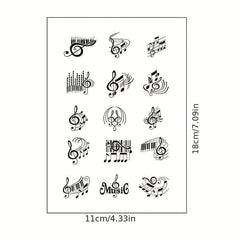 Musical Notes Temporary Tattoos 15 Sheets