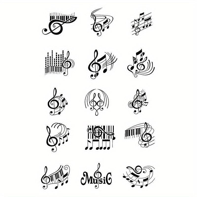 Musical Notes Temporary Tattoos 15 Sheets