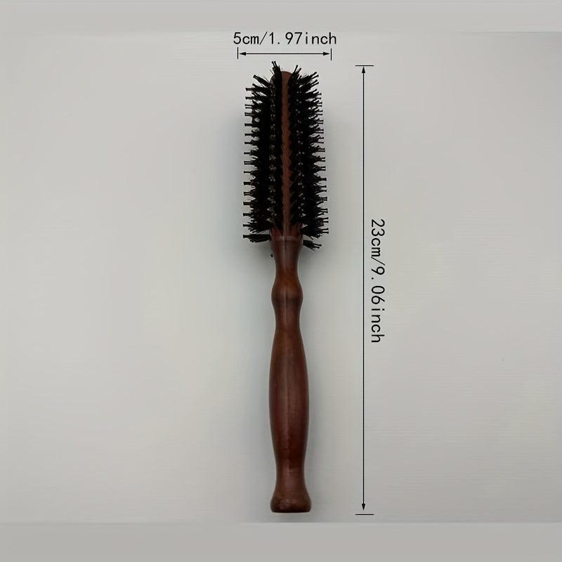 Lotus Wooden Comb Round Brush For Blow Drying Curling Hair