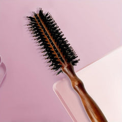 Lotus Wooden Comb Round Brush For Blow Drying Curling Hair