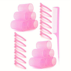 25pcs Self Adhesive Hair Curling Roller & Clip Set - Includes Rollers and Clips