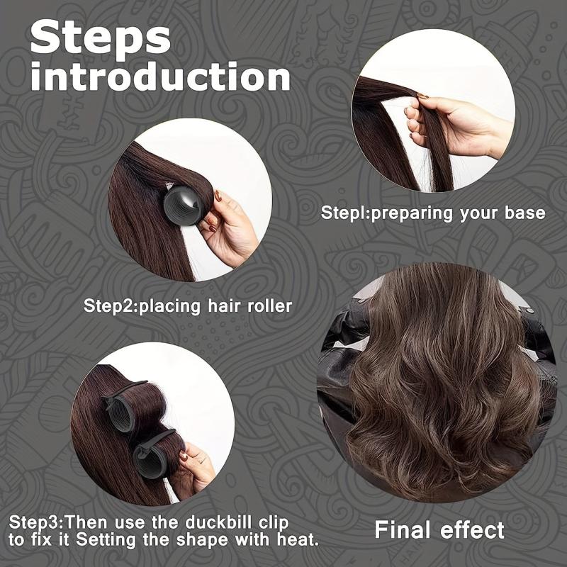 25pcs Self Adhesive Hair Curling Roller & Clip Set - Includes Rollers and Clips