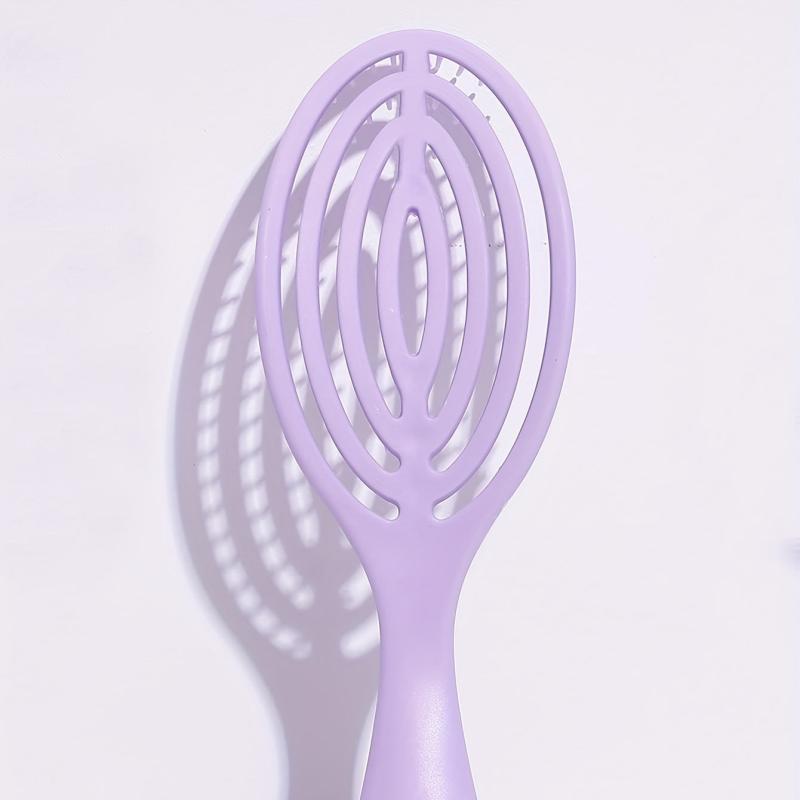 Purple Hallow Out Hair Brush Detangling Hair Comb Anti Static
