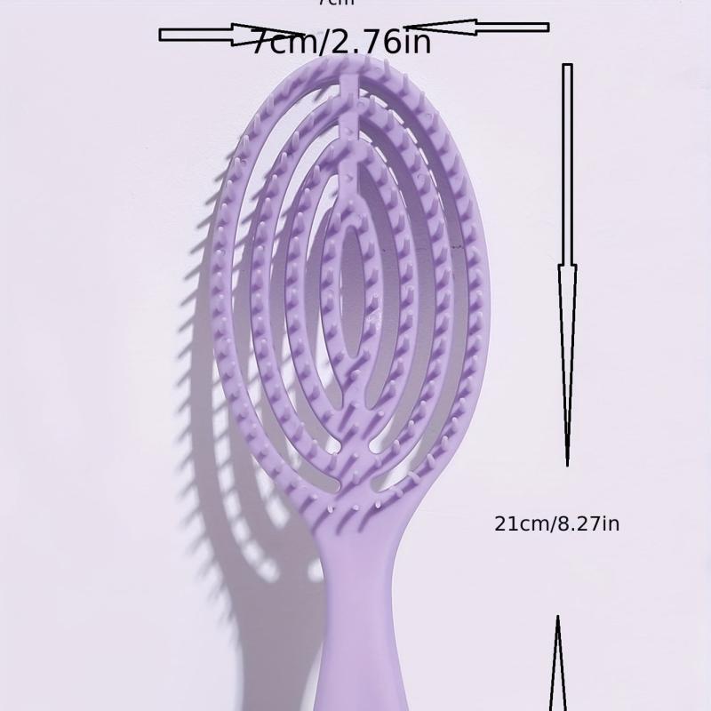 Purple Hallow Out Hair Brush Detangling Hair Comb Anti Static