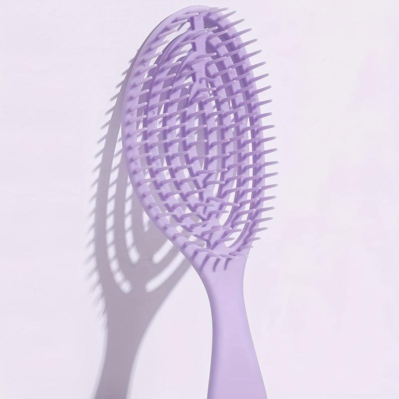 Purple Hallow Out Hair Brush Detangling Hair Comb Anti Static