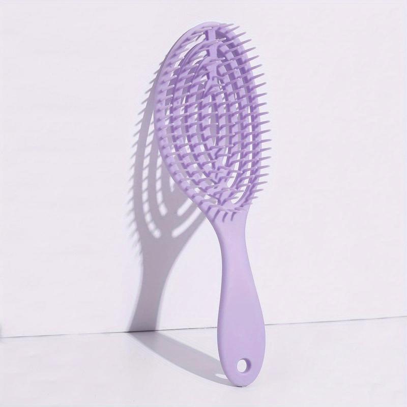 Purple Hallow Out Hair Brush Detangling Hair Comb Anti Static